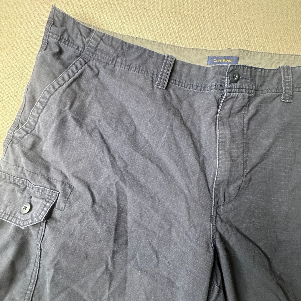 Club Room Men's Navy Blue Cotton Ripstop Cargo Shorts Size 44 Utility Tactical